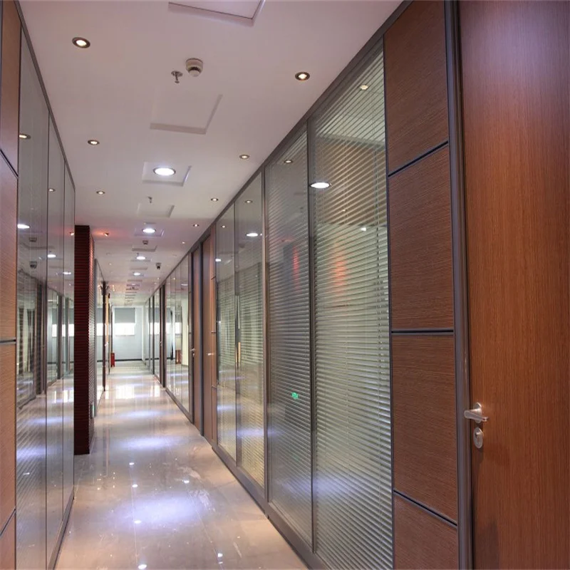 Luxury Spa Double Glass Partition | 84mm Wall Thickness Aluminum Frame + Steel Keel + Built-In Louvers factory