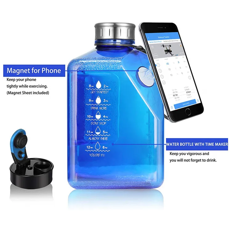 Amazon Hot Selling PETG GYM Plastic half Gallon Jug 2.7L Botella De Agua Wholesale Sport Water Bottle 