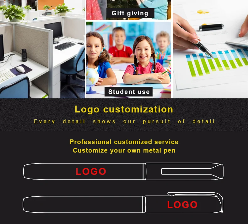 High Quality Luxury Business Office Gift Metal Roller Ballpoint Ballpen Set With Promotion Custom Logo Stationery Supplies