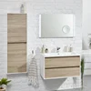 Wood Grain European Designed Assembled PVC Bathroom Wall Cabinet