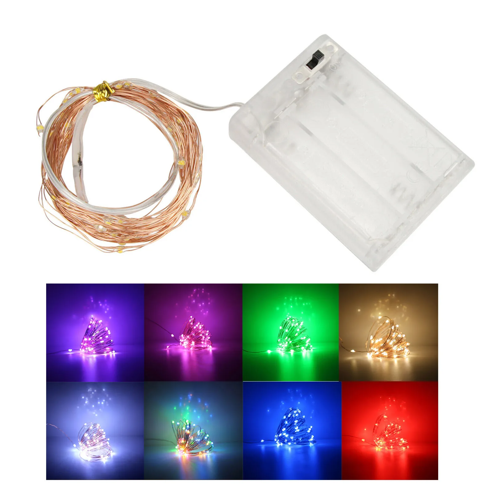 1M 2M 3M Battery Powered 4.5V LED Copper Wire String Lights LEDs Garland Home Christmas Wedding Party Decor Fairy DIY light