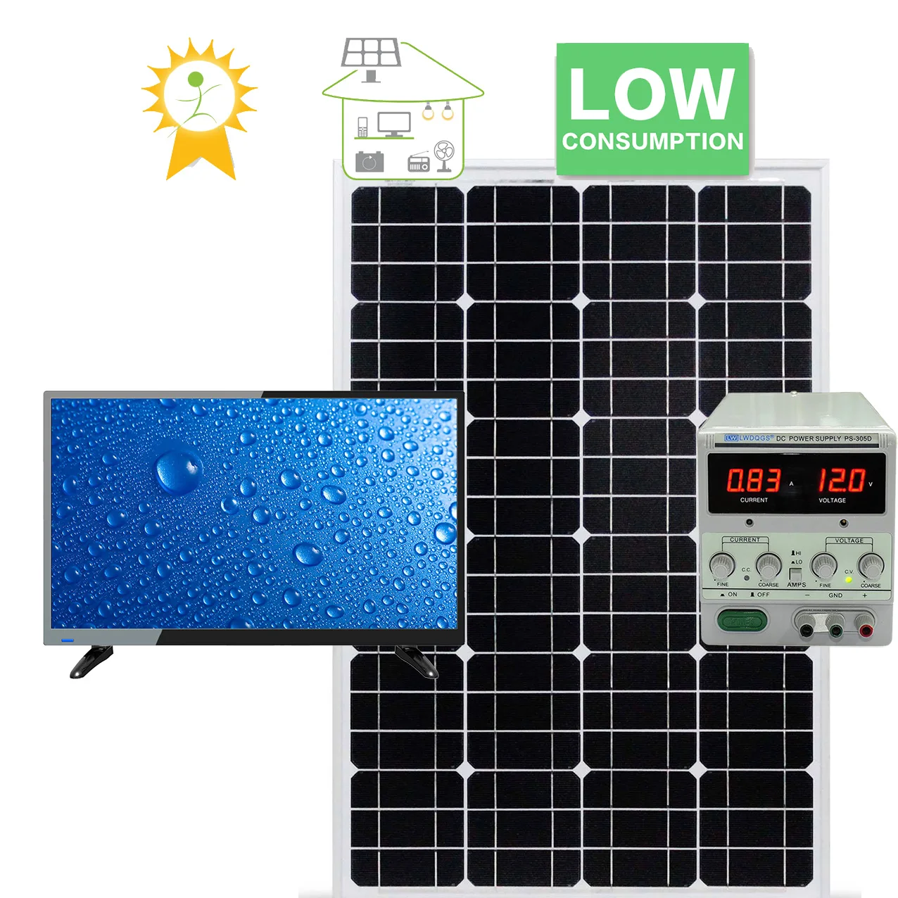 Powered Solar Lcd Tv 12v 220v 15 17 19 22 24 32 43 Inch 12v Dc Led Tv ...