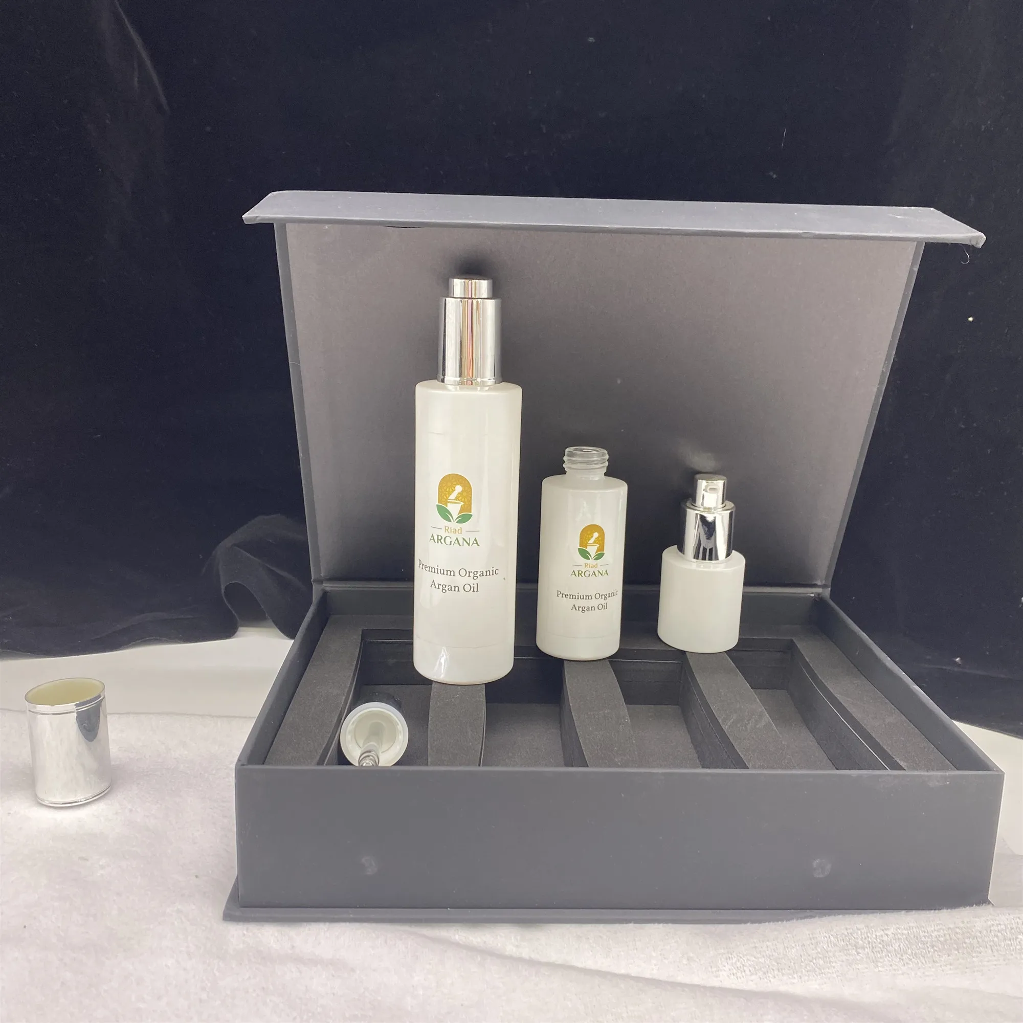 Luxury Black Cosmetic Packaging Box Set For Skin Care Buy Custom