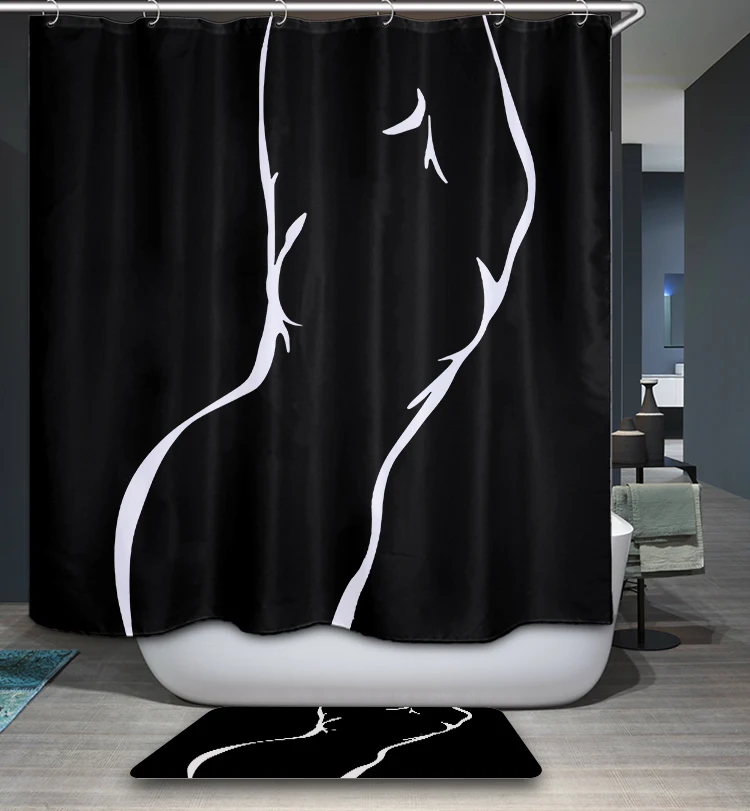 Blackout Shower Curtains Waterproof Liners Digital Printed Polyester