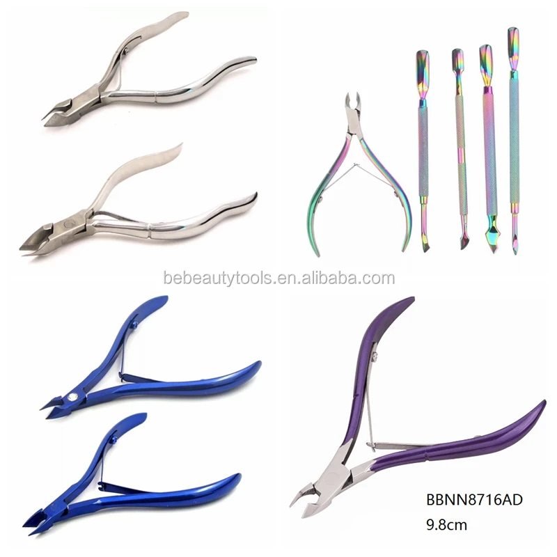 Large Full Jaw Double Spring Black Rubberized Ergonomic Grip Pedicure