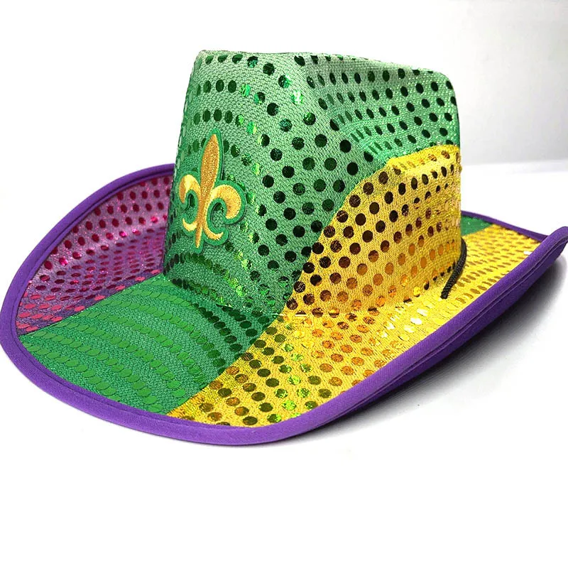 mardi gras sequin captain hat