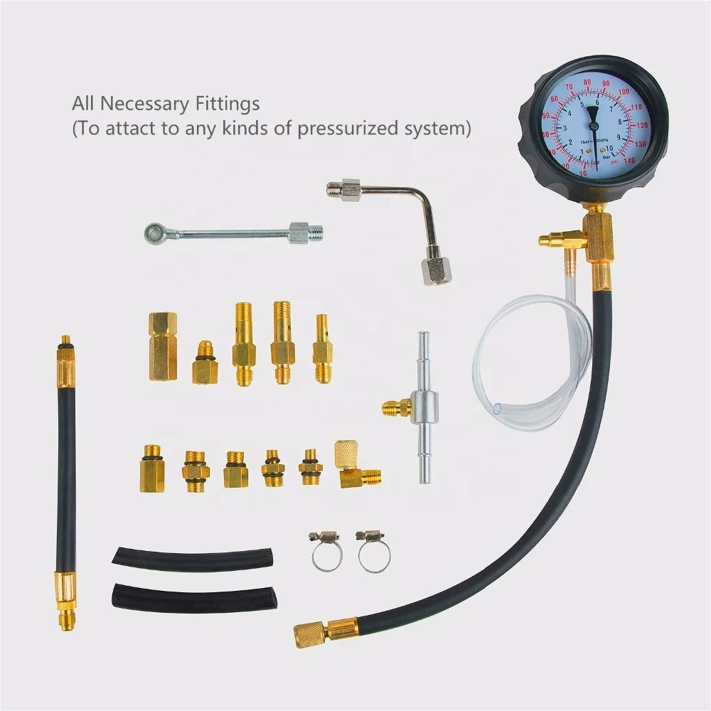 0-140 PSI Bomba de inyección de Combustible del inyector probador del calibrador de presión de la Herramienta de Gasolina del Coche