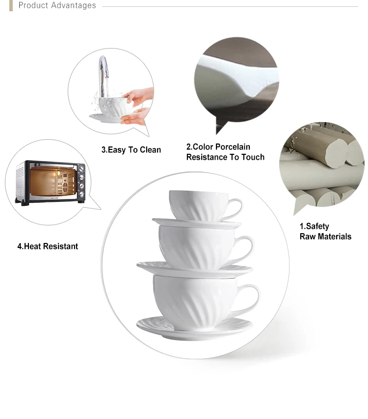 High Quality Ceramic Coffee Cup and Teapot, Elegant White Hotel Restaurant Porcelain Coffee Set, Ceramic China Tea Set