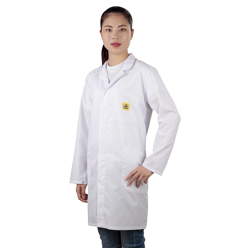 5mm Grid Esd 64 Cotton 34 Polyester 2 Conductive Working Smock Buy