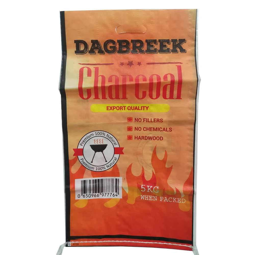 Barbecue Charcoal Briquettes Packing Plastic Pp Woven 3kg 5kg 15kg 25kg