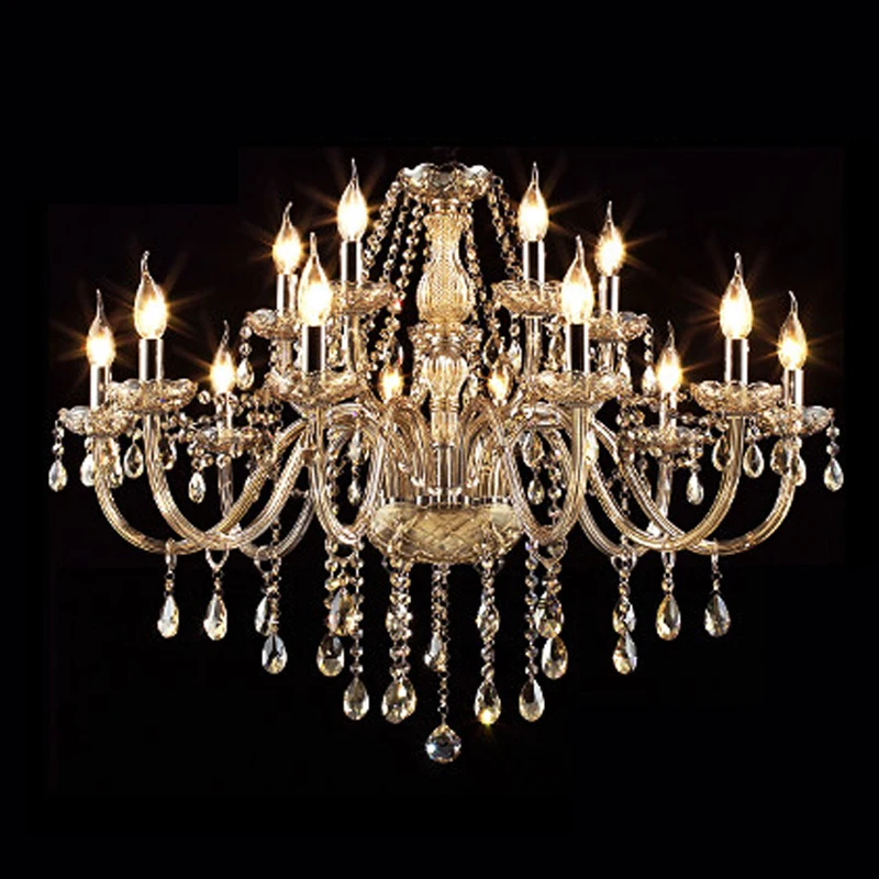 chrome elegant chandelier crystal light crystal lustres lamp for pendant glass arms chandeliers