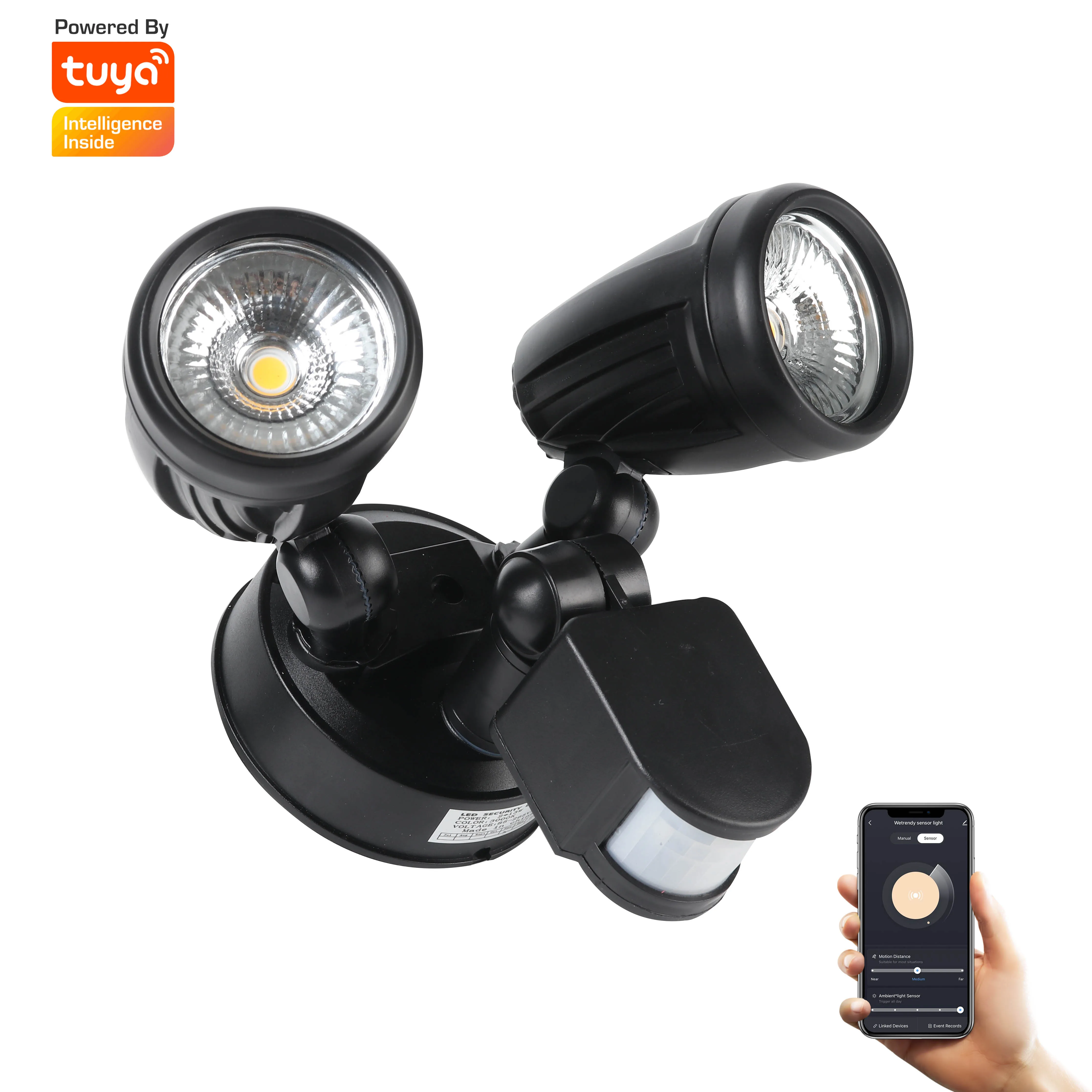 Motion detector light Phone APP controlled outdoor security light 25W security flood light Dusk to Dawn for Garage,Porch,Yard