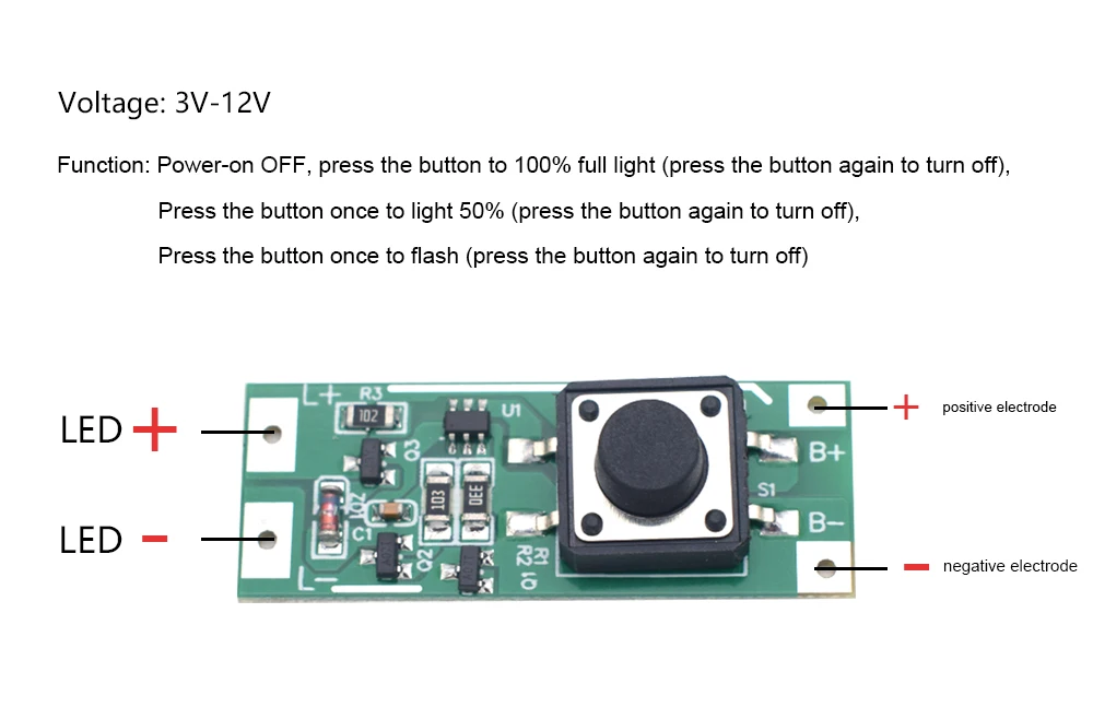 Led Flashing Module Bicycle Led Light Ic Led Torch Flashlight Pcba 3