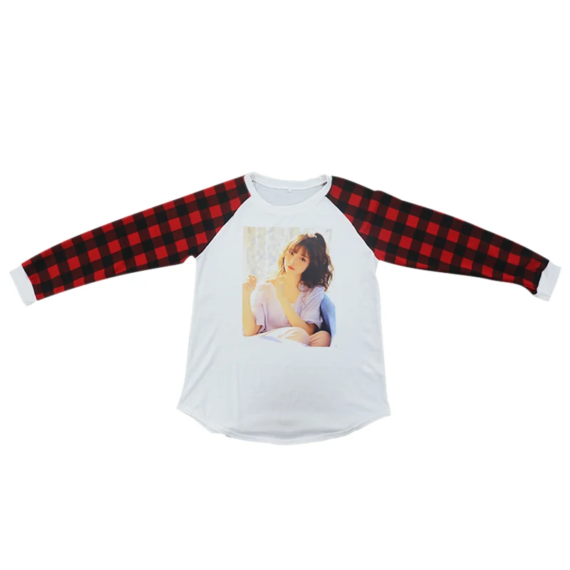 T-shirt Buffalo Plaid Sleeves Christmas 