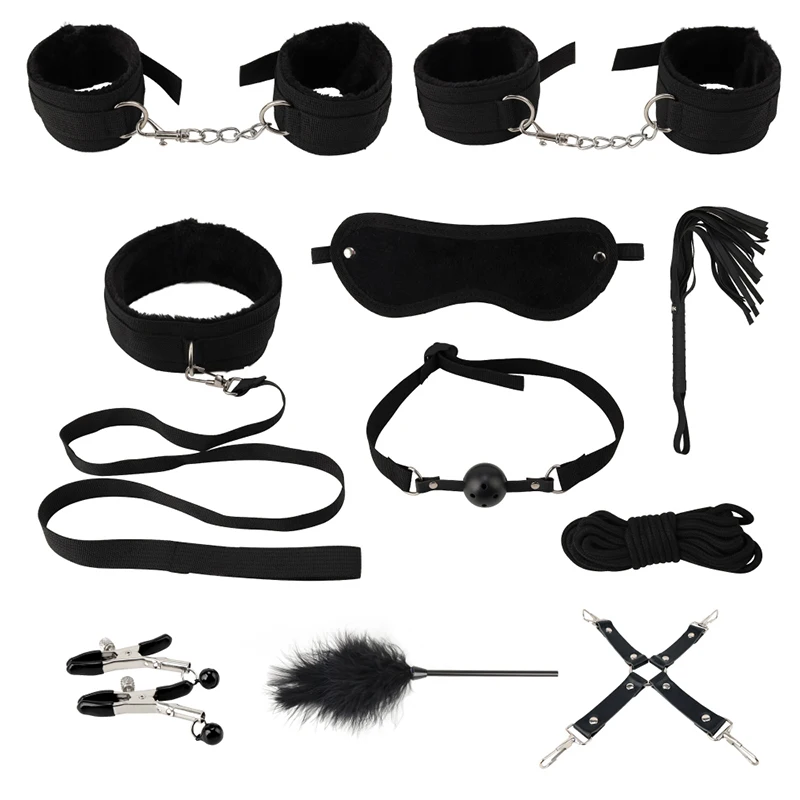 aimitoy 10 pcs sm nylon velvet bondage restraint