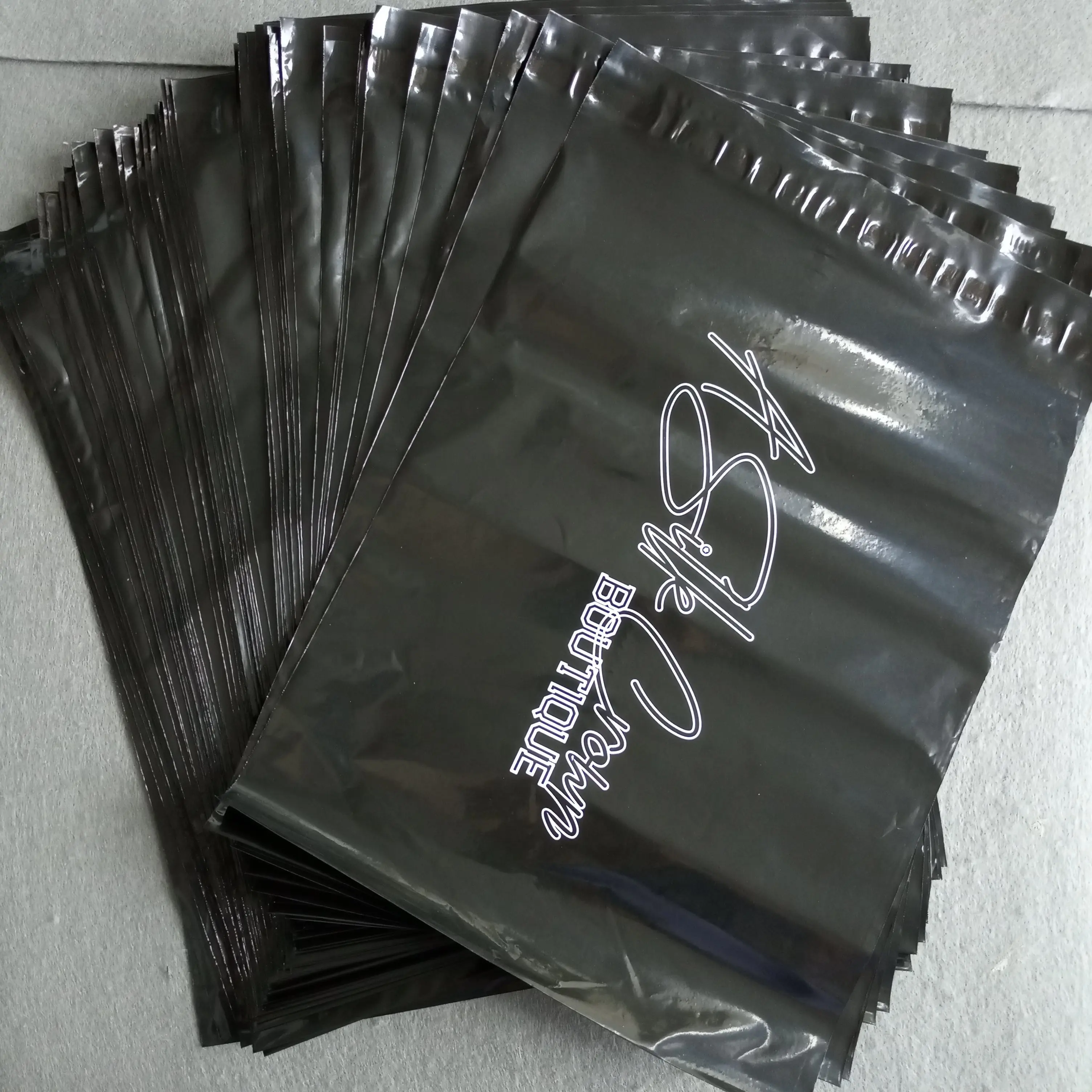 Self Seal Eco Friendly Biodegradable Poly Black Apparel Postage Express