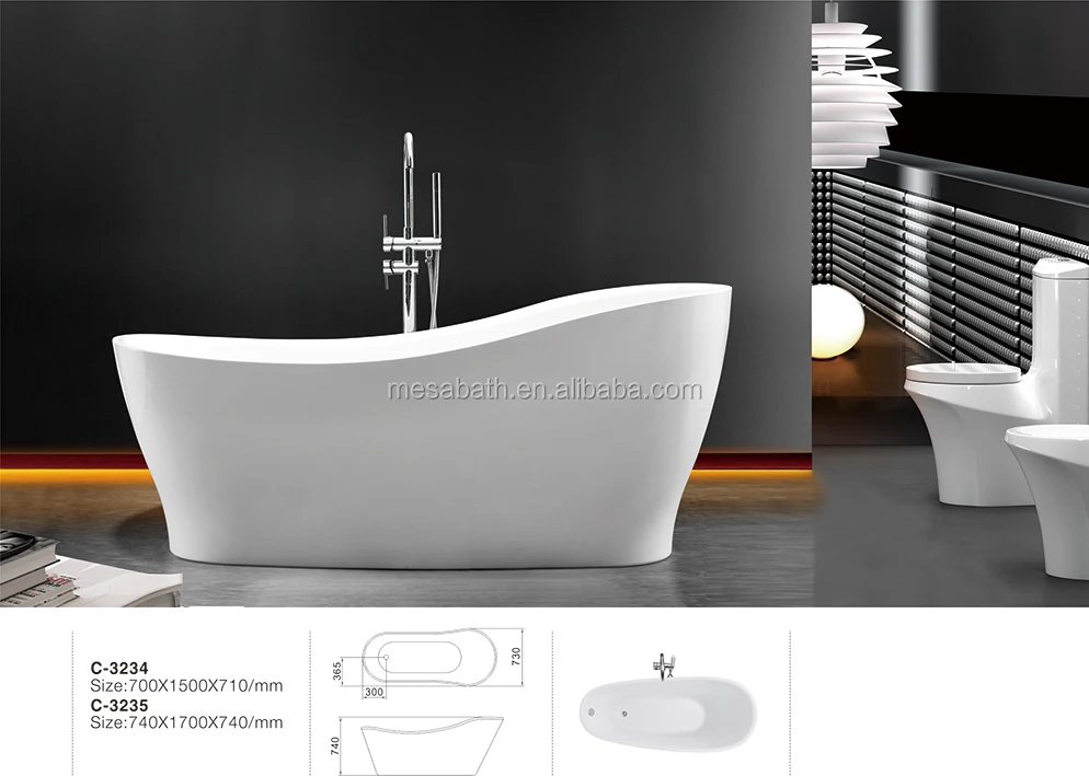 2023 New Freestanding Bath Tub Acrylic Bathtub With Fiberglass