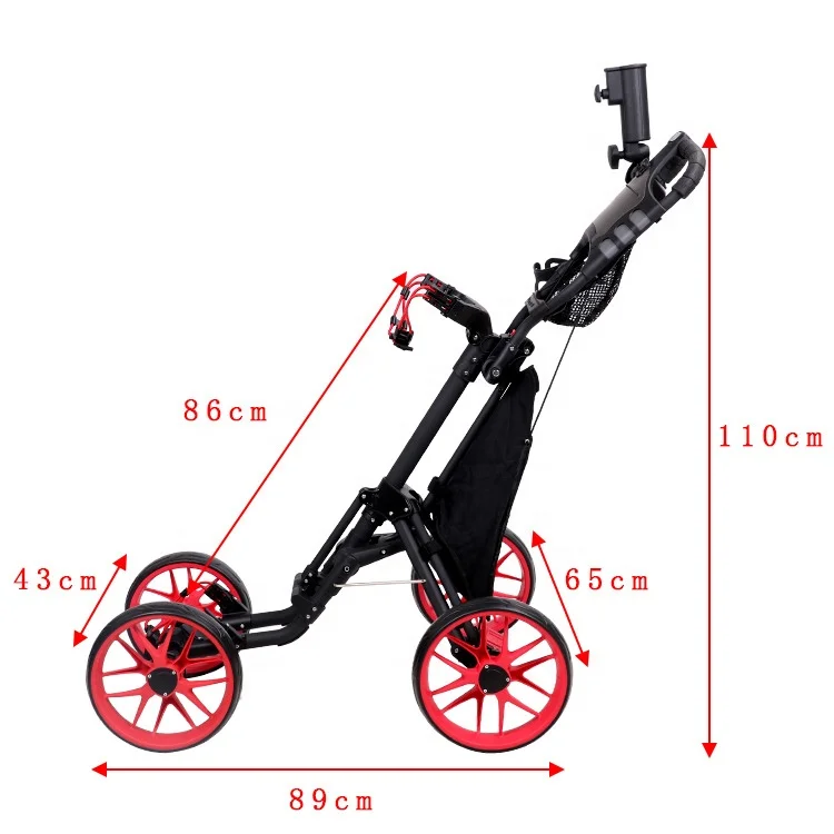 Aluminum Foldable Pull Push Electric Golf Trolley With Remote Control