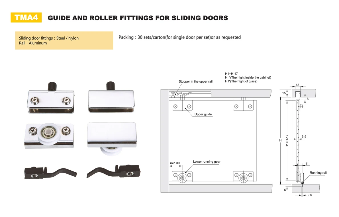 Tma4 Sliding Door Mechanism Parts Sliding Door Hardware Kit