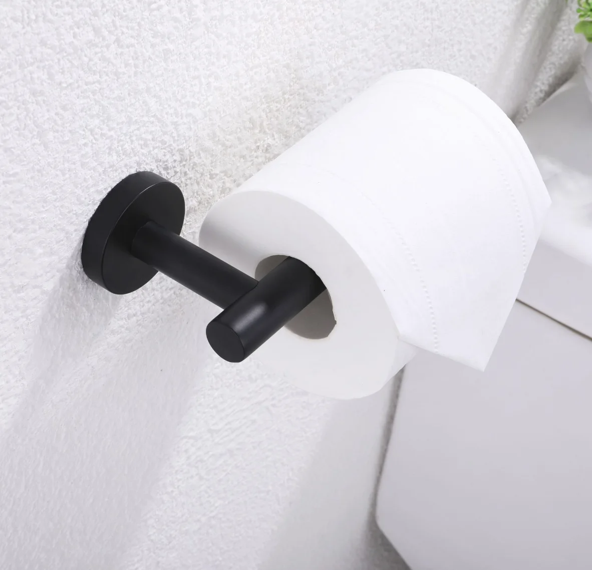 Modern Stainless Steel Matt Black Toilet Tissue Paper Towel Holder 