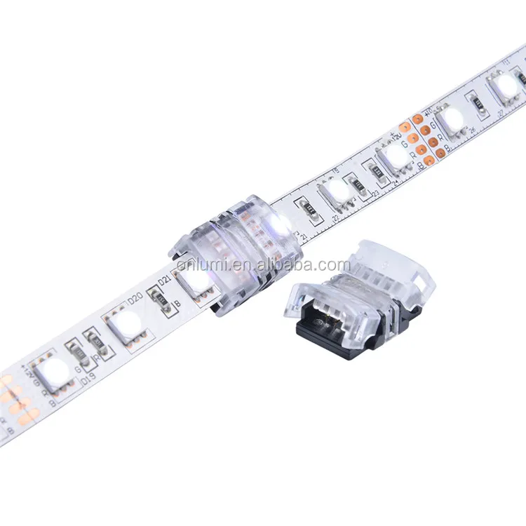 10mm 4 pin  RGB  led strip lighting connector for 5050   IP20 hippo-m  piercing  connection  non -waterpoof