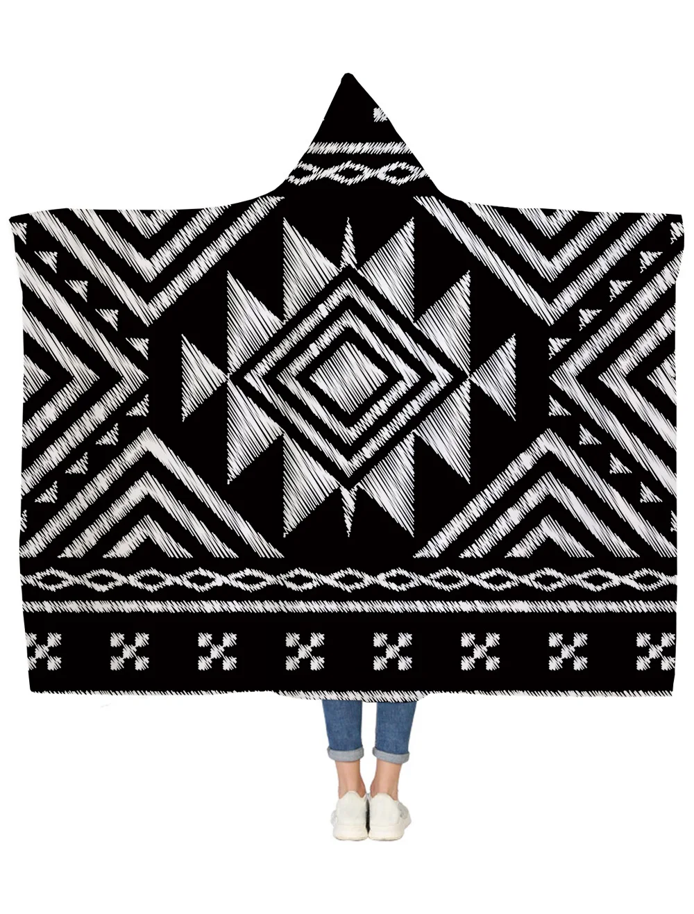 Traditional Geometric Ethnic Pattern Sarape Cobija Thick San Marcos