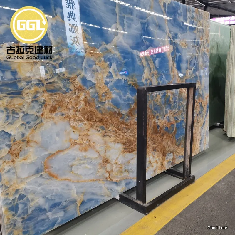 Onyx Tile Onyx Marble Slab Tile LUXURY Natural Blue Onyx Marble Slab Tile details