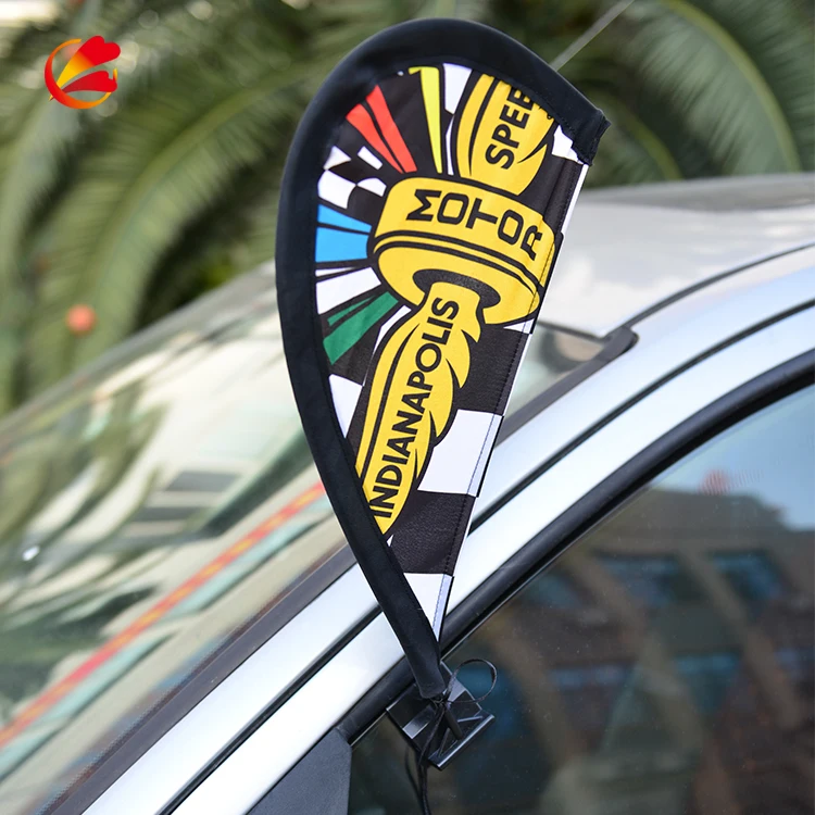 Hot China Factory Car Window Flag Holders With Mini Of Car Hood Flag