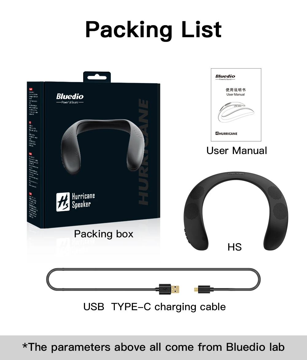 Bluedio HS Professional Portable Powerful Bass Wireless Speakers Neckband Speaker Microphone With Bass FM Radio SD card Slot - ANKUX.COM
