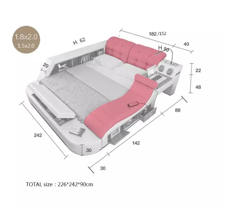 Electric Massage Leather Bed King Size Wedding Bed Bedroom Sets Buy