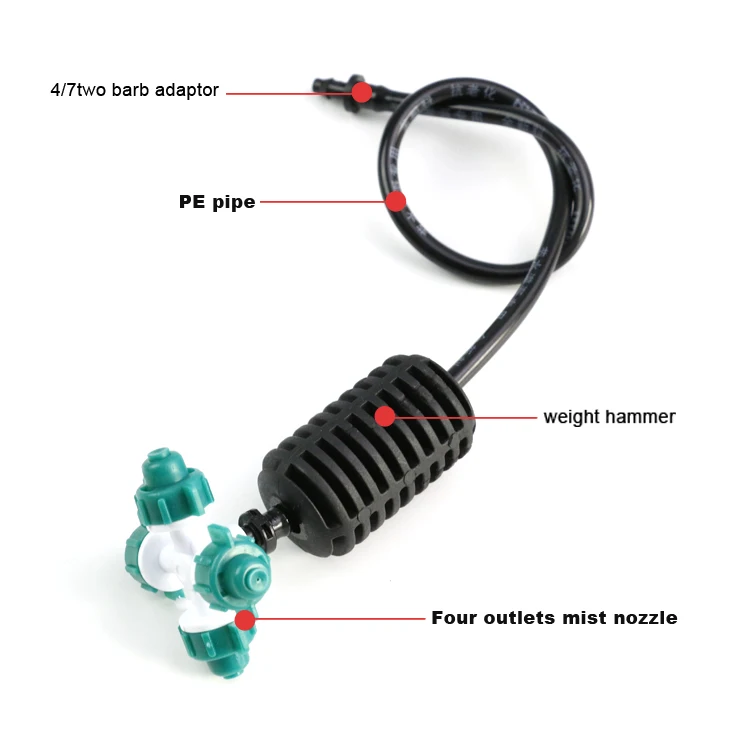 Plastic Farm Irrigation Systems And Five Outlets Mist Nozzle Kit Buy