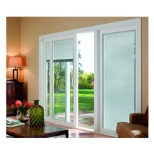 Alto grau de portas e janelas de batente UPVC portas francesas com grelha