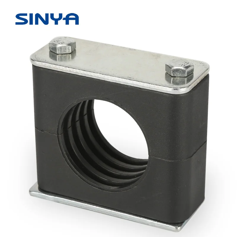 Hex Screw Pipe And Tube Support Clamps Lightweight Black Nylon Hose