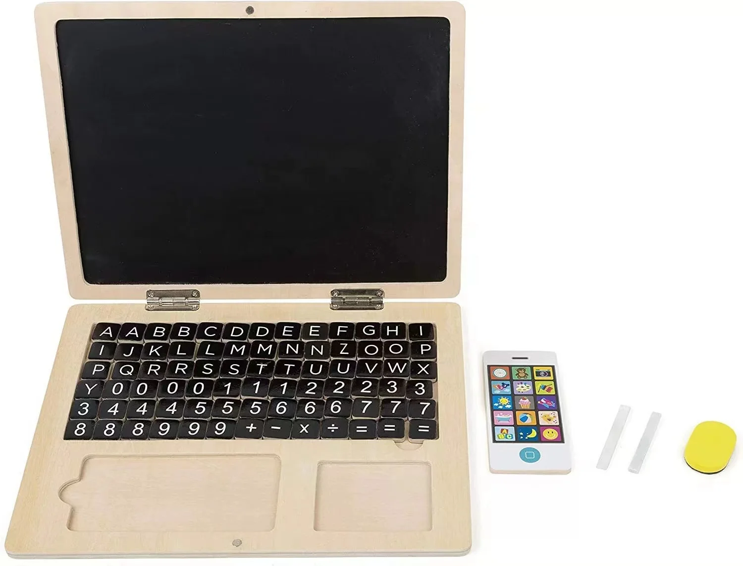 Toy Computer Layout Wooden Laptop Computer Toys Encourage Children's Toys Children Writing ...
