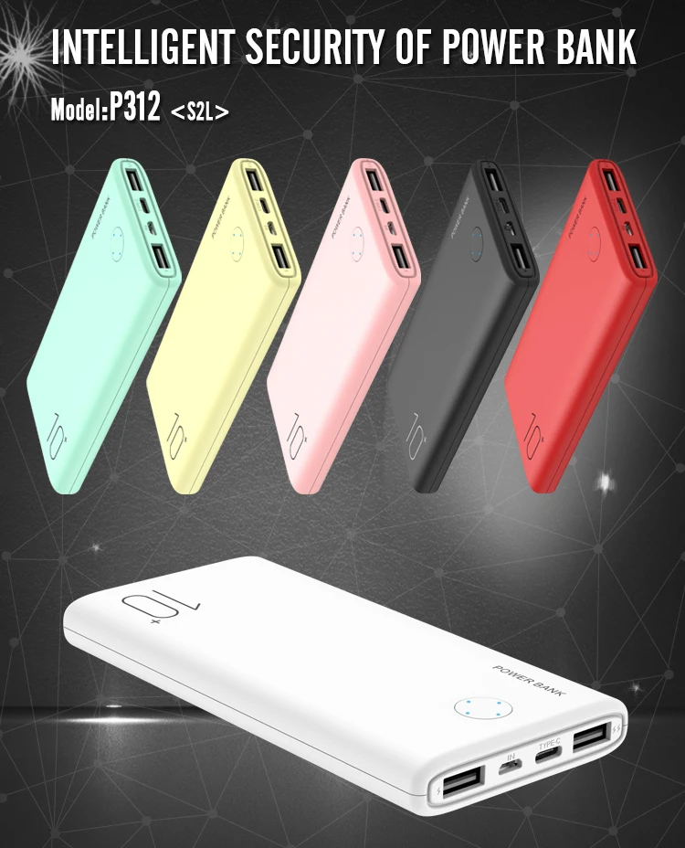 PUJIMAX high capacity Ultra Slim power bank 10000mAh ABS portable charging station - ANKUX.COM