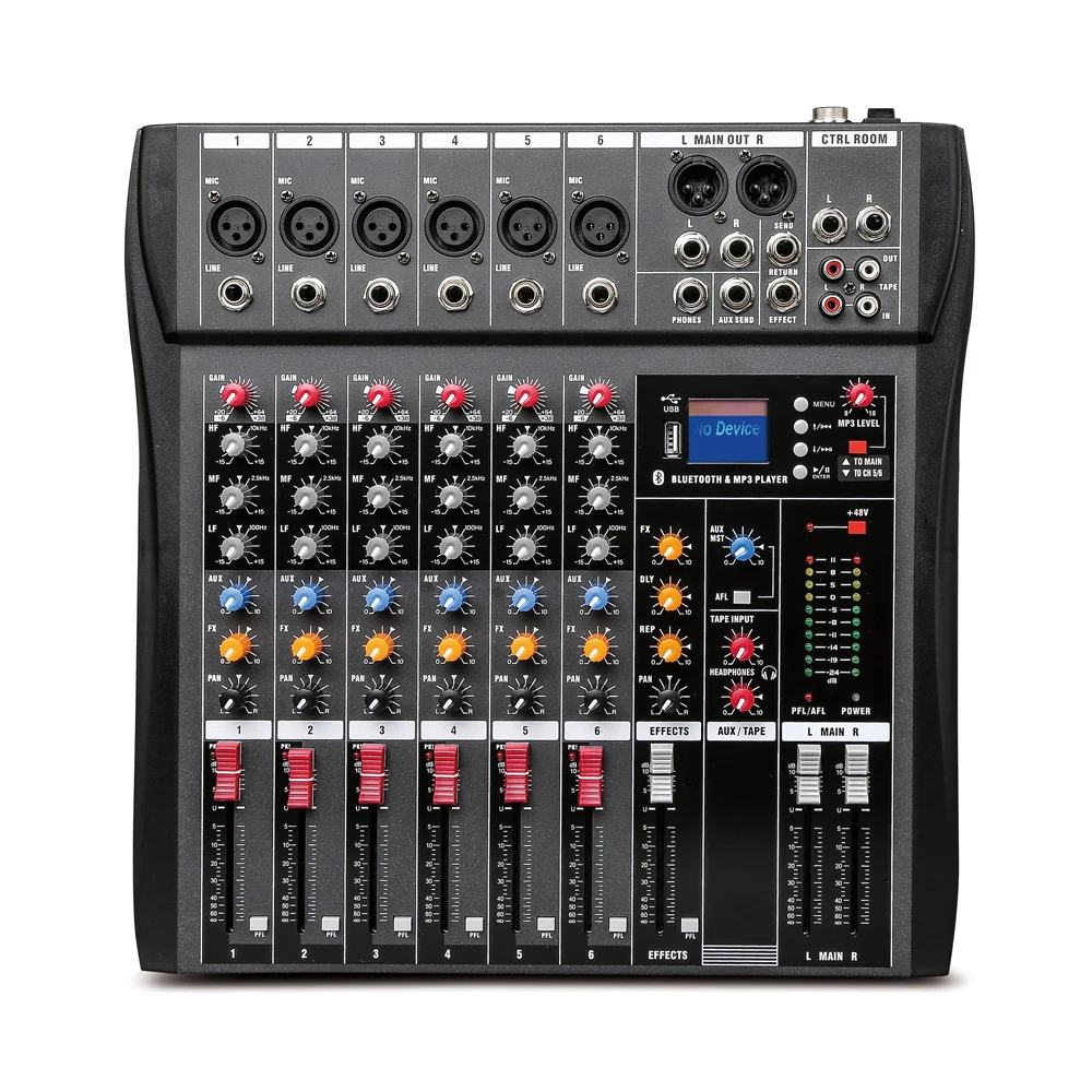 Lane CT-60L top quality 6ch audio without power amplifier dj mixer with usb