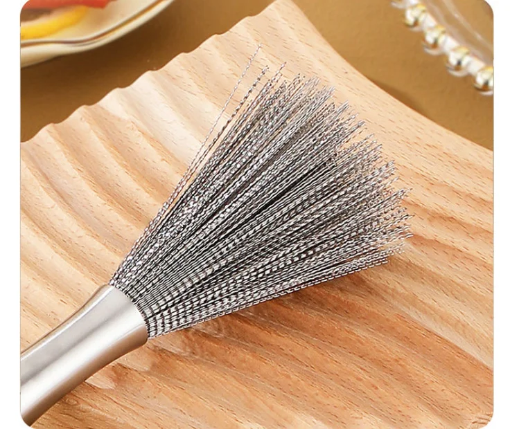 Pan Scrubber Brush,Flexible Stainless Steel Cleaning Brush For Pots