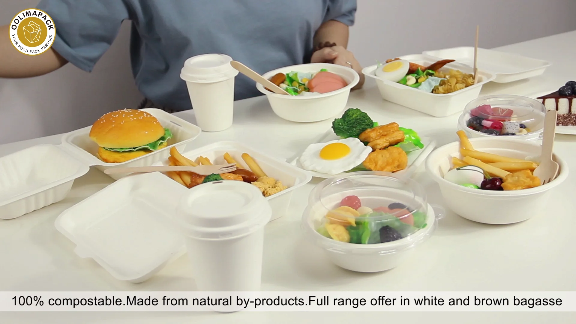 100 Biodegradable Fast Food Paper Packaging For To Go Disposable
