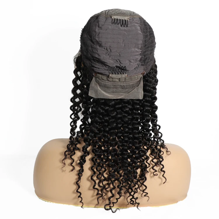 优质人类印度卷发蕾丝正面假发,马尾辫波浪水貂蕾丝前假发, 人类黑人