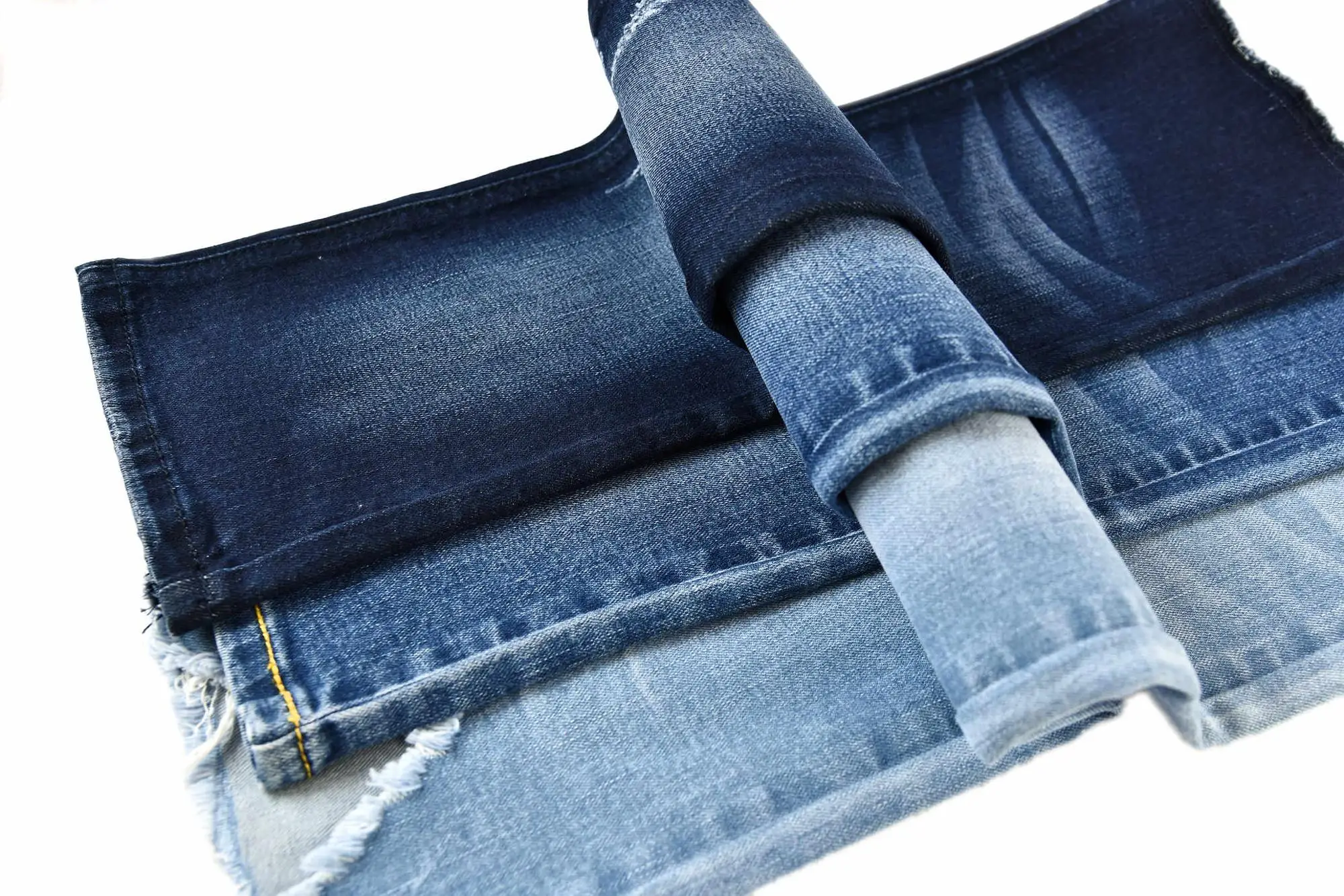 Ck765 Soft Stretch Cotton Polyester Twill Woven Warp Slub Denim Fabric
