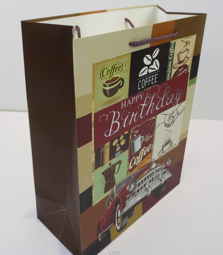 2019 BSCI certificate classic coffee design gift shopping paper bag