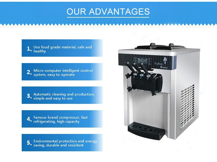 2022 Economic commercial automatic tabletop soft ice cream maker machine