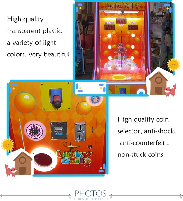 Threeplus Coin Operated Lucky Ball 2 Ticket Redemption Arcade Game Catching Ball Amusement Machines