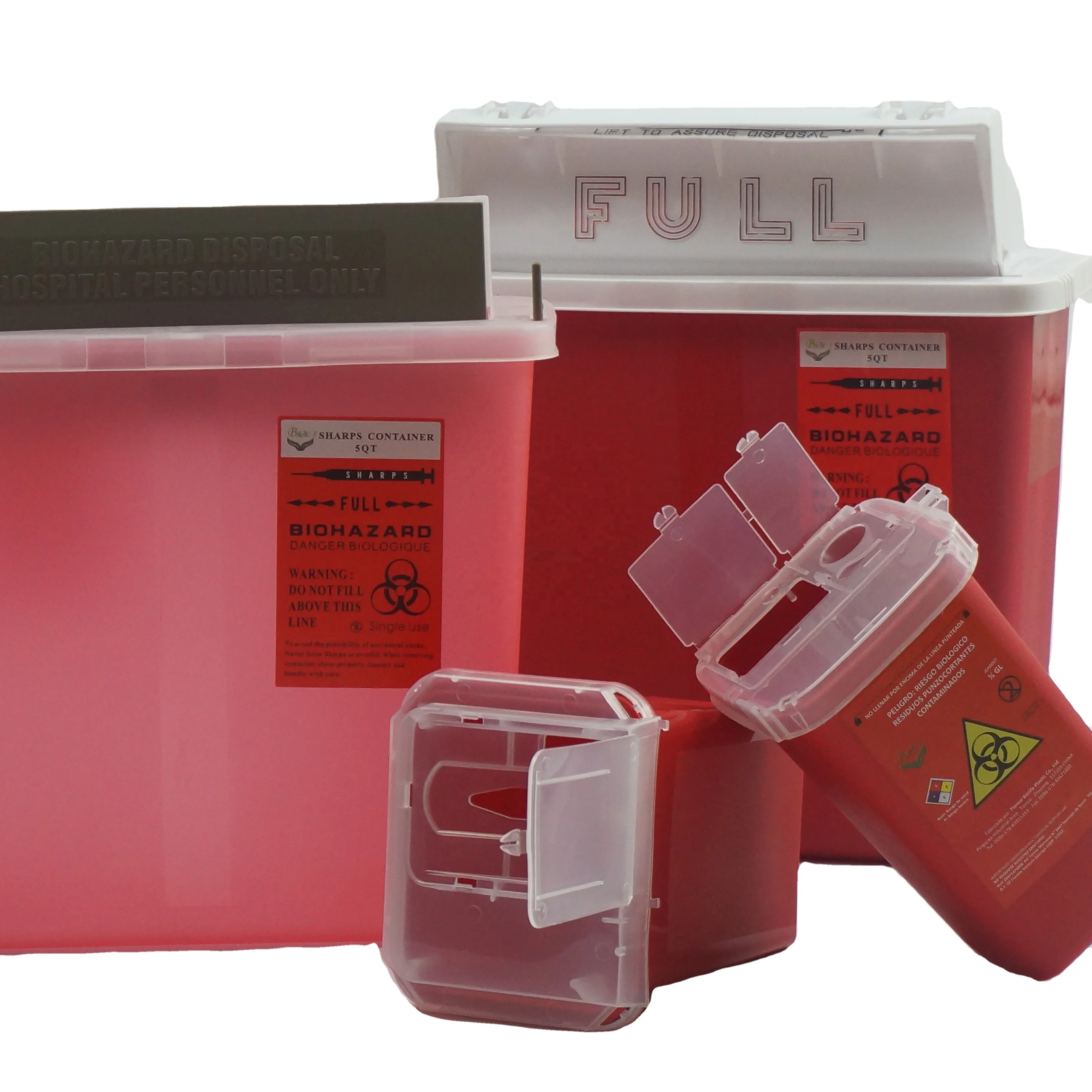 Plastic Wall Mounted Bracket And Holder With Box For 5qt Sharps