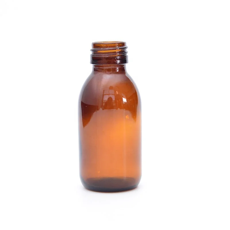 
100 Ml Amber Syrup Liquor Glass Bottle With Screw Cap 