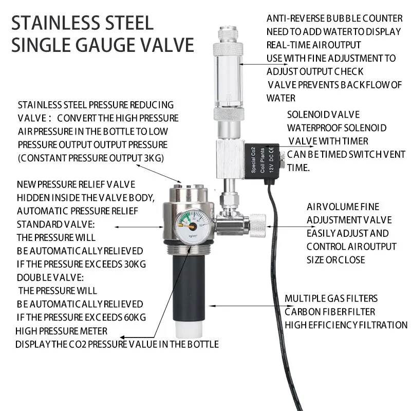 Zrdr Aquarium Diy Co2 Generator System Kit With Pressure Air Flow