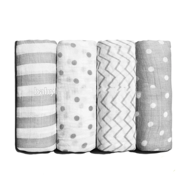 Good Breathable Baby Muslin Fabric Oem Organic Black And White Muslin