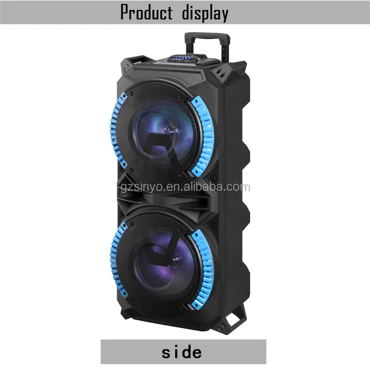 0EM double 8 inch karaoke subwoofer portable trolley speaker with LED Colored lights/Bluetooth Wireless Charging sound box - ANKUX.COM