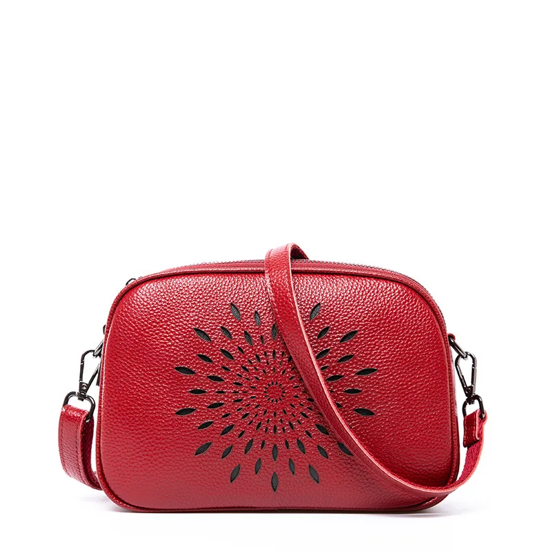 
TS4052 2020 wholesale china product ladies sling bag shoulder small handbag top layer cowhide Hollow Out bags for women 