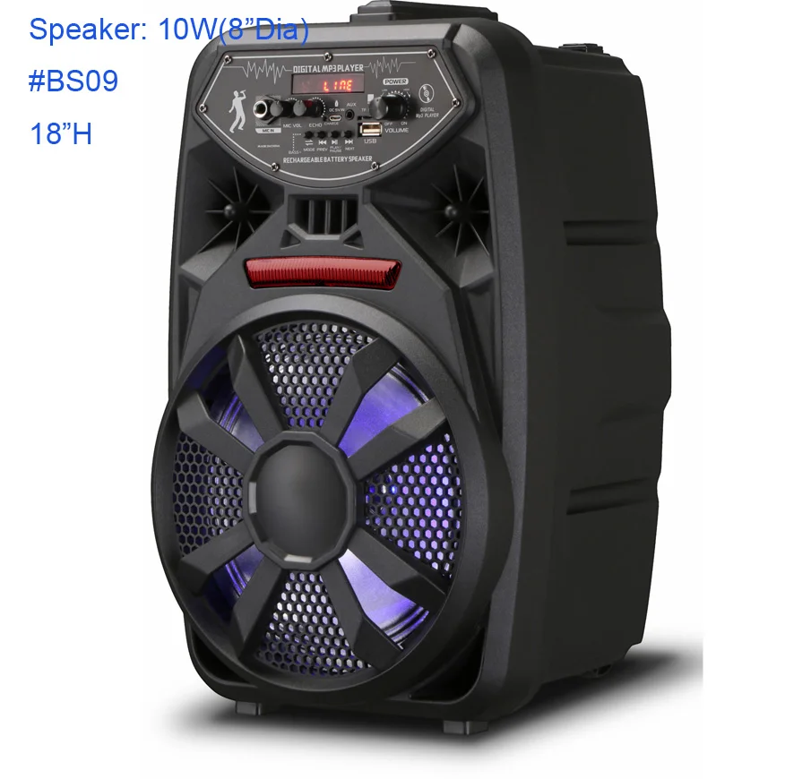 Factory popular DJ sound bluetooth speaker with LED light music system with USB FM support trolley speaker karaoke